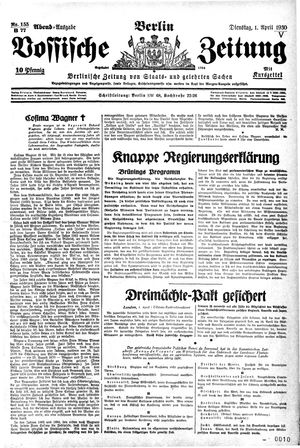 Vossische Zeitung on Apr 1, 1930