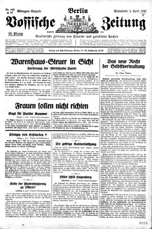 Vossische Zeitung on Apr 5, 1930
