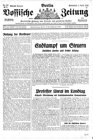 Vossische Zeitung on Apr 5, 1930