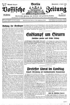 Vossische Zeitung vom 05.04.1930