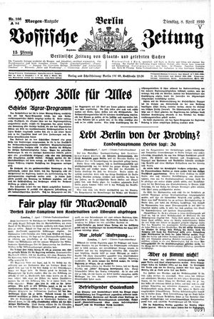 Vossische Zeitung vom 08.04.1930