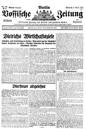 Vossische Zeitung on Apr 9, 1930