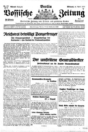 Vossische Zeitung vom 16.04.1930