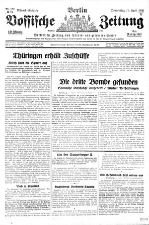 Vossische Zeitung on Apr 17, 1930