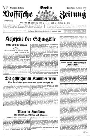 Vossische Zeitung on Apr 19, 1930
