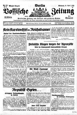Vossische Zeitung vom 23.04.1930