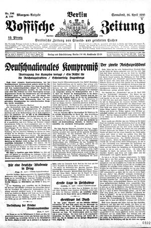 Vossische Zeitung on Apr 26, 1930