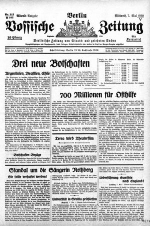 Vossische Zeitung vom 07.05.1930