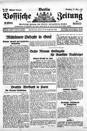 Vossische Zeitung on May 13, 1930