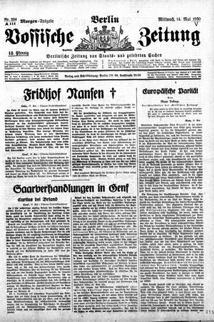 Vossische Zeitung vom 14.05.1930