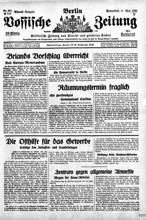 Vossische Zeitung vom 17.05.1930