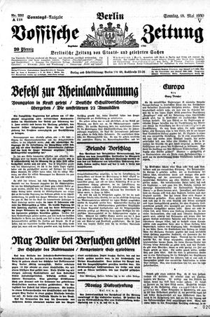 Vossische Zeitung vom 18.05.1930