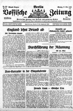 Vossische Zeitung vom 19.05.1930