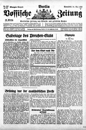 Vossische Zeitung vom 24.05.1930