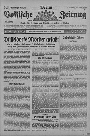 Vossische Zeitung on May 25, 1930