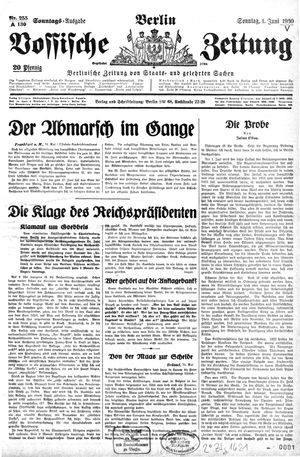 Vossische Zeitung vom 01.06.1930