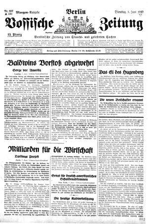 Vossische Zeitung vom 03.06.1930