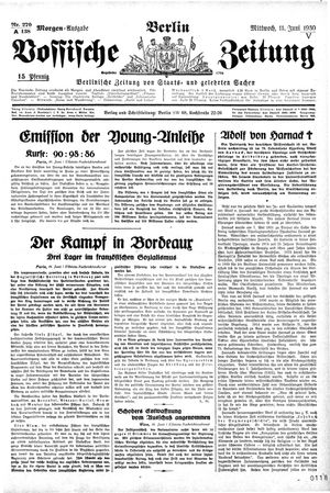Vossische Zeitung vom 11.06.1930