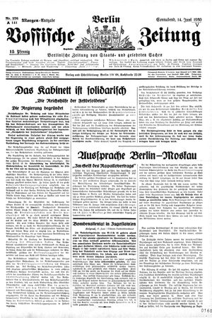 Vossische Zeitung vom 14.06.1930