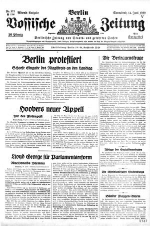 Vossische Zeitung vom 14.06.1930