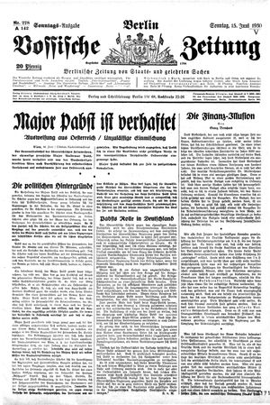 Vossische Zeitung vom 15.06.1930