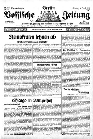 Vossische Zeitung vom 16.06.1930