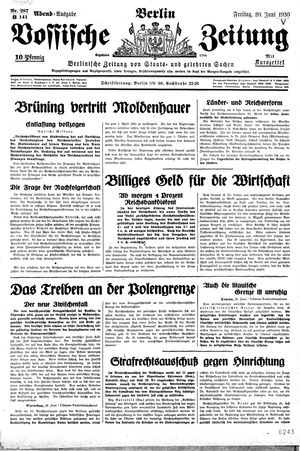 Vossische Zeitung vom 20.06.1930