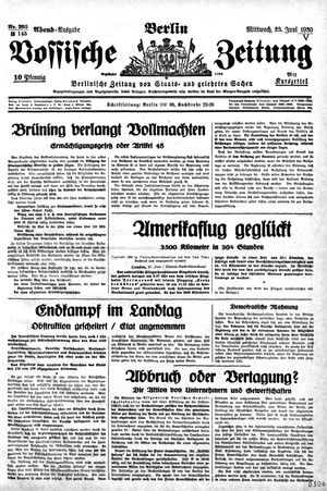Vossische Zeitung vom 25.06.1930