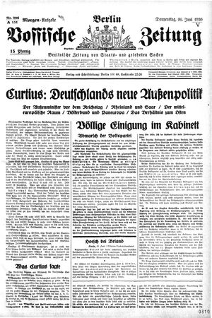 Vossische Zeitung vom 26.06.1930