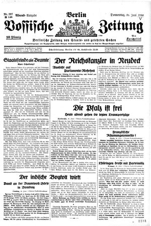 Vossische Zeitung vom 26.06.1930