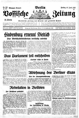 Vossische Zeitung vom 27.06.1930