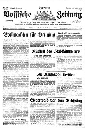 Vossische Zeitung vom 27.06.1930