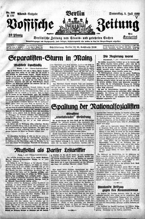 Vossische Zeitung vom 03.07.1930