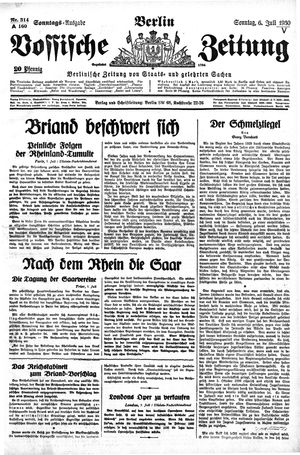 Vossische Zeitung on Jul 6, 1930