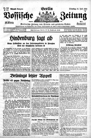 Vossische Zeitung vom 15.07.1930