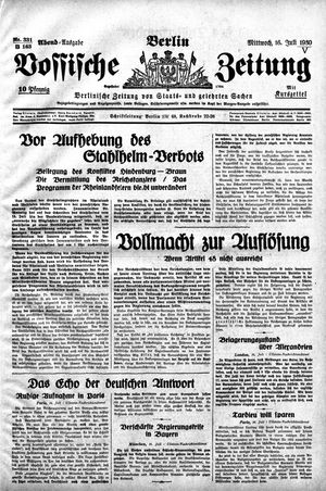 Vossische Zeitung vom 16.07.1930