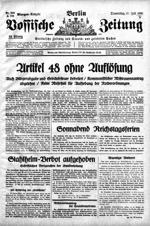 Vossische Zeitung vom 17.07.1930