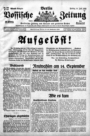 Vossische Zeitung vom 18.07.1930