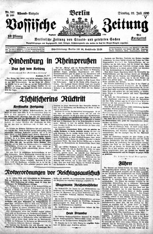 Vossische Zeitung vom 22.07.1930