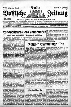 Vossische Zeitung on Jul 23, 1930