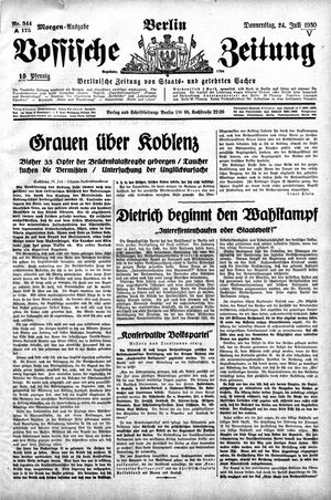 Vossische Zeitung vom 24.07.1930