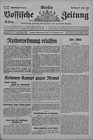 Vossische Zeitung vom 27.07.1930