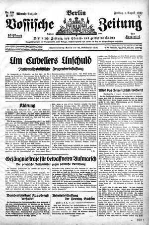 Vossische Zeitung vom 01.08.1930