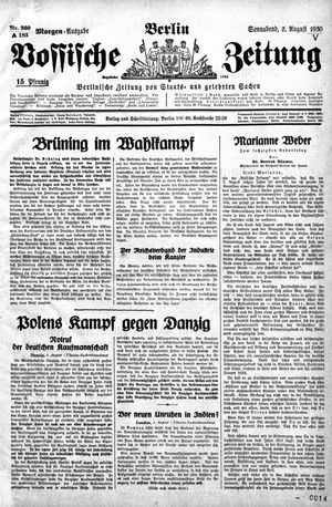 Vossische Zeitung vom 02.08.1930
