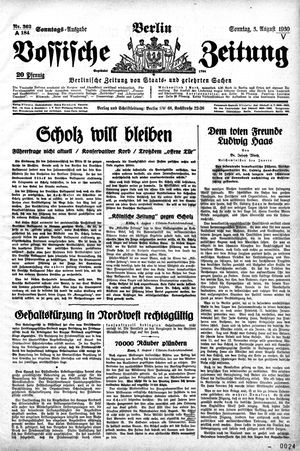 Vossische Zeitung vom 03.08.1930