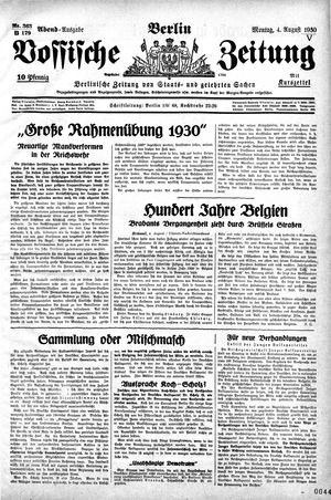 Vossische Zeitung vom 04.08.1930