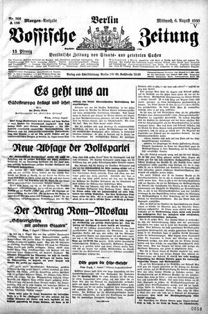 Vossische Zeitung vom 06.08.1930