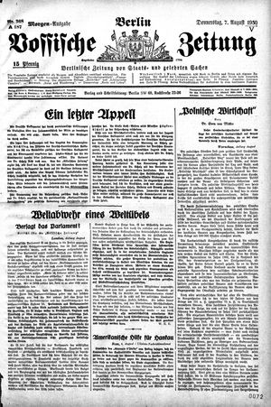 Vossische Zeitung vom 07.08.1930