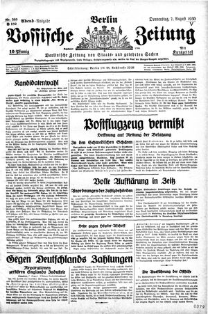 Vossische Zeitung vom 07.08.1930
