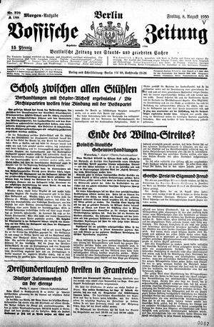 Vossische Zeitung vom 08.08.1930